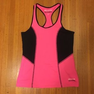 Neon Pink and Navy Hollister Activewear Tanktop